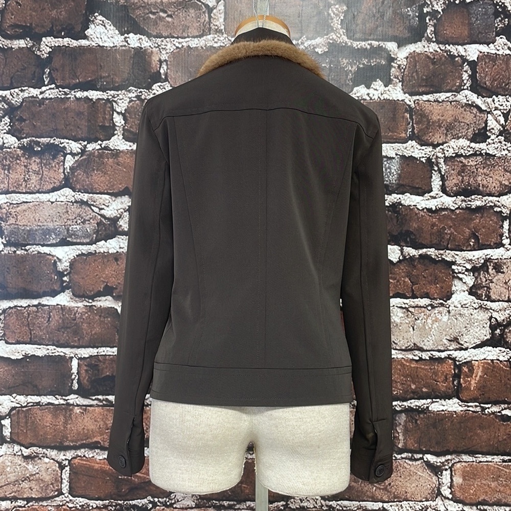 NAPOLEONE Jacket Lightweight Coat Italy Fur Trim Size IT42 US 6 - Picture 4 of 14